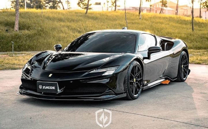 ZACOE ザコエ SF90 フェラーリ フロントリップ エアロパーツ たがーコーポレーション カーボン
