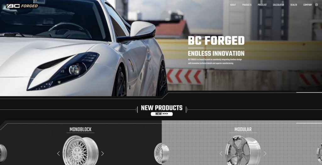 BC FORGED 日本公式サイト CALCULATORメニュー